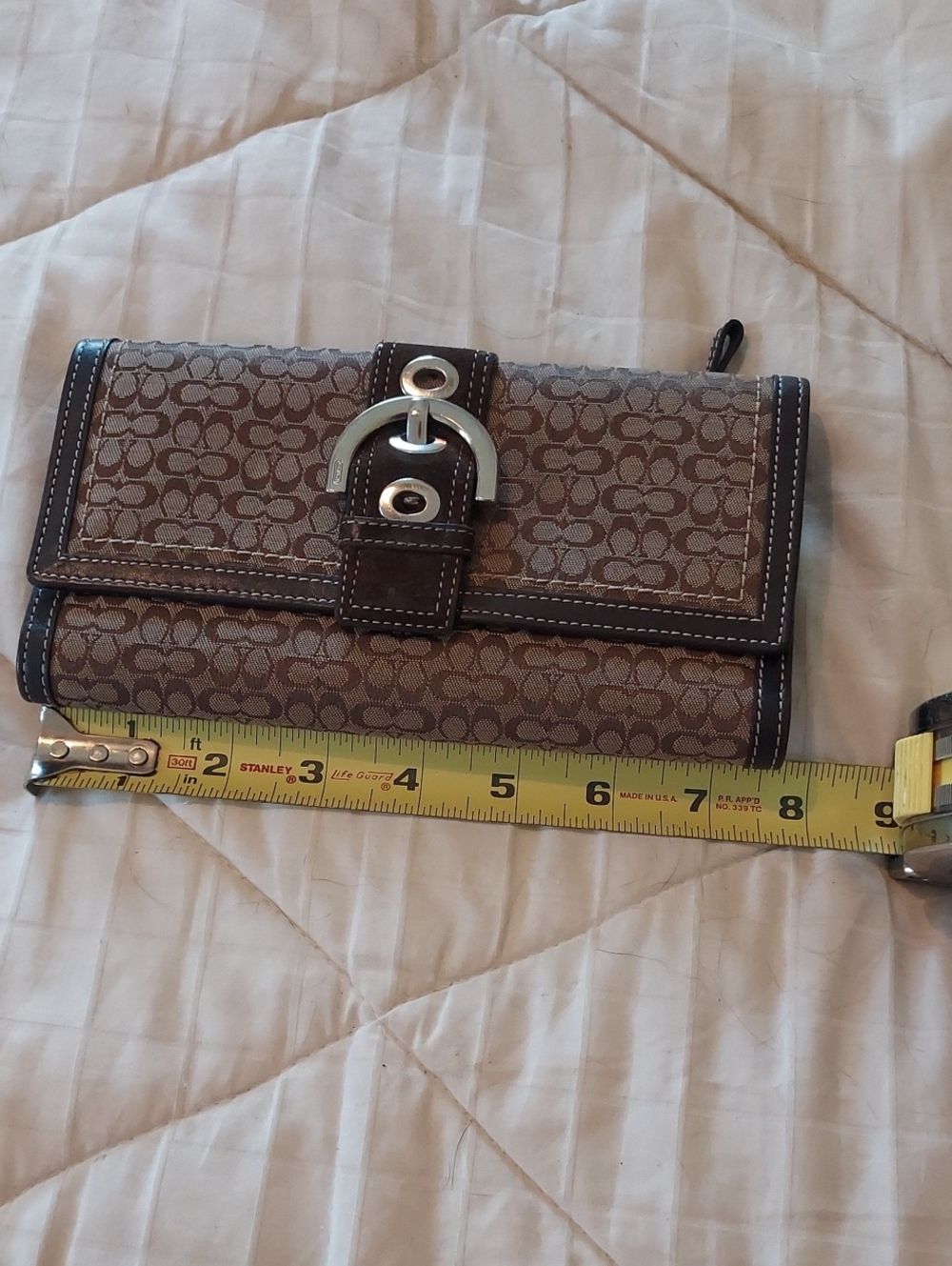 Brown Monogram Coach Wallet - Picture 6 of 7